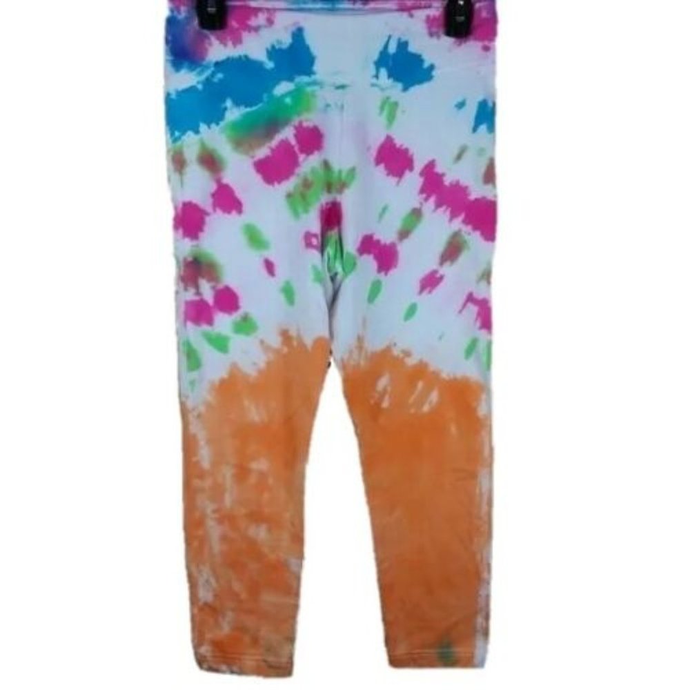 Cropped Tie-dye Comfy Sleep Lounge Casual Pants - S